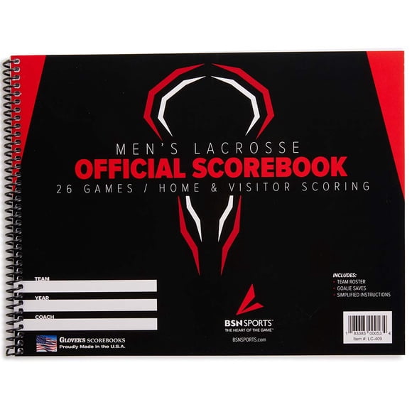 Marcador BSN de lacrosse masculino para 31 partidos, negro