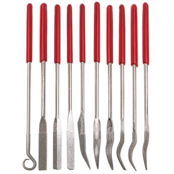 Juego de limas de aguja YAKAMOZ 10 uds 3 × 140 mm recubiertas de diamante