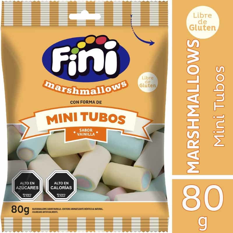 Marshmallows Mini Tubos 80 g Fini