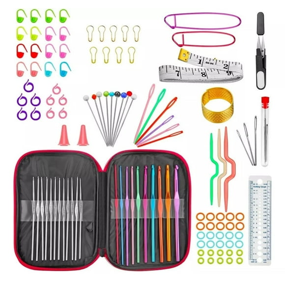 Set Crochet Kit Agujas Y Accesorios Para Tejer 74 Piezas