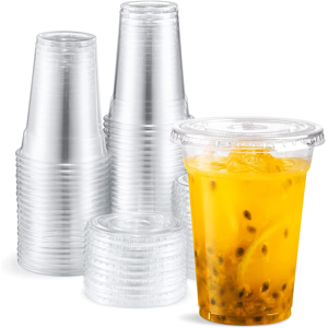 De Gaune - Vasos Plásticos Pet Con Tapa 350Cc/12Oz (50 Unidades)