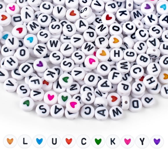Juego de abalorios SUTOUG, 1000 unidades, con letras coloridas, 4 x 7 mm de la A a la Z