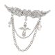 thumbnail image 1 of Clásico Traje Para Hombre Broches Cristal Alas De Ángel Borlas Broche Alfileres Plata, 1 of 5