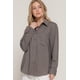 thumbnail image 1 of Camisa Fashnzfab Mezcla De Lino Manga Larga Mocha, 1 of 5