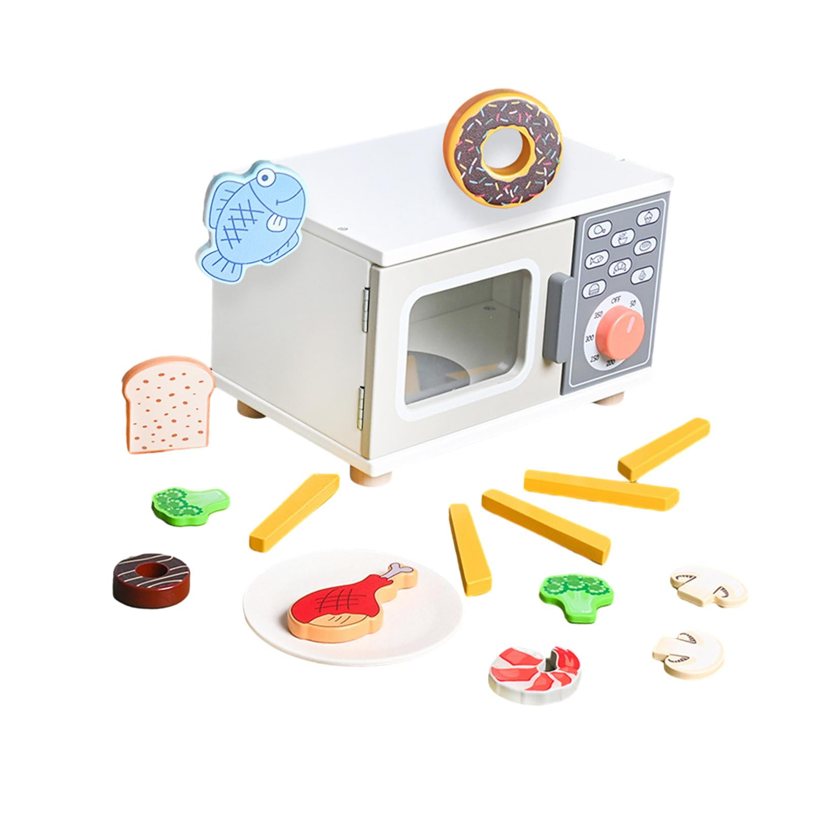 Magideal - Juguete De Microondas Para Niños Que Juega Con Comida Y Juguetes De Cocina, Juguetes De Simulación, Regalos Del Día De San Valentín Para Niños, Niñas