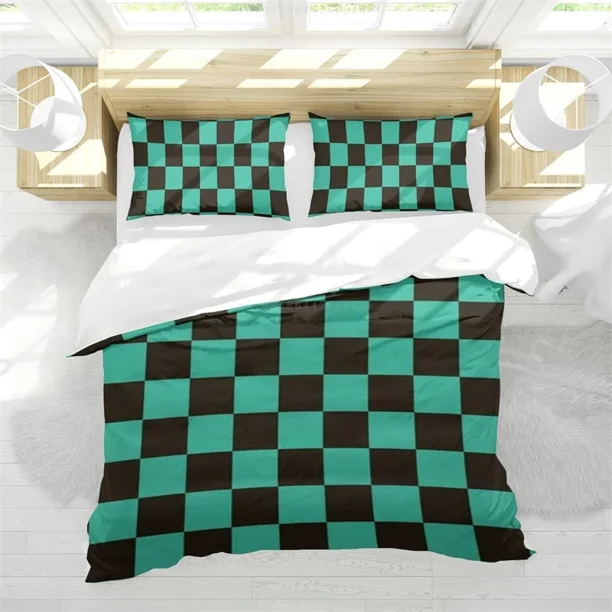 Anime Bedding Set, 3-Piece Anime Duvet Cover Full Size Ultra Soft Breathable 3D Printed Comforter Cover with 2 Pillowcases Bed Sheets