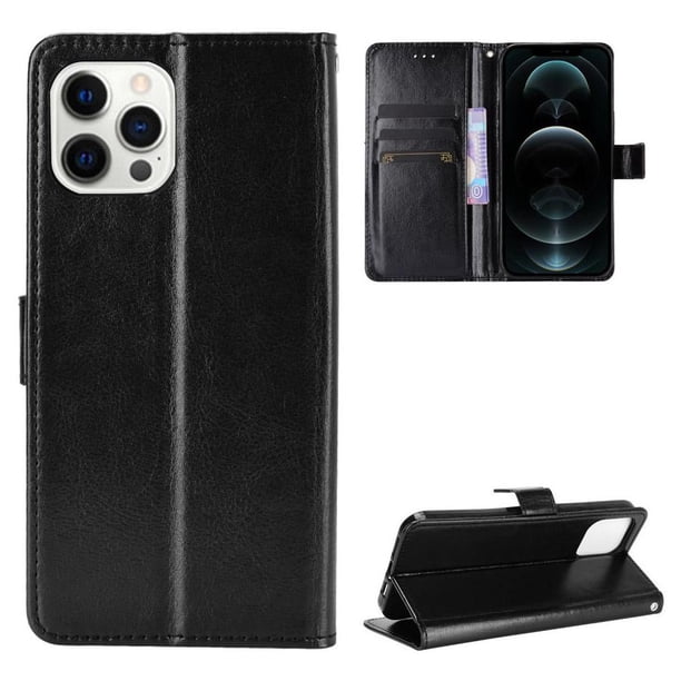 Funda tipo libro para iPhone 12 RPO MAX, cartera todo‑en‑uno, funda multifuncional con tarjetero y correa de muñeca desmontable