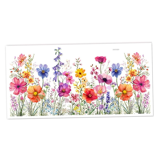 Pegatinas de pared con flores, papel tapiz de PVC, decoración moderna para interiores, arte de pared, mural artístico para puerta, baño, guardería,