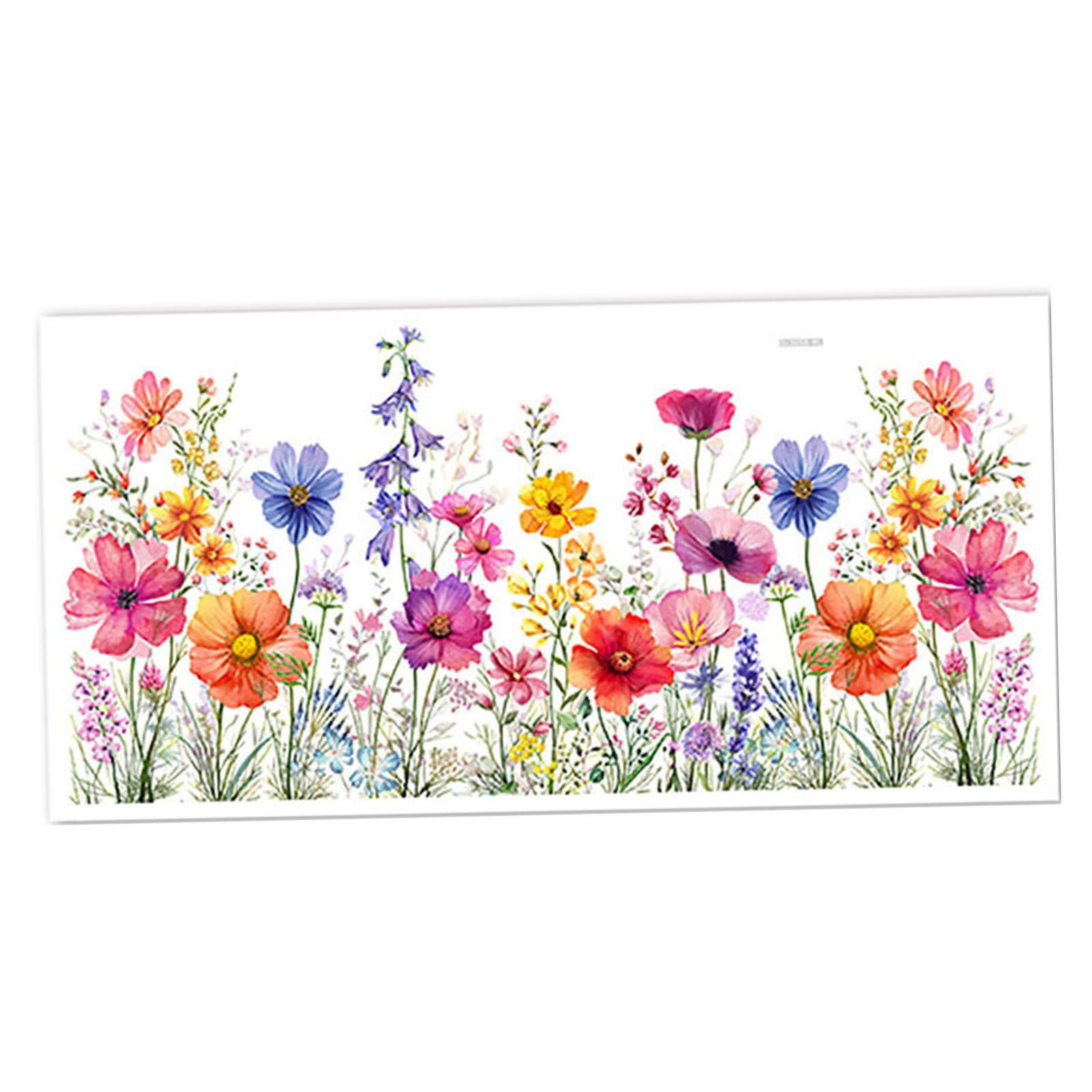 Magideal - Pegatinas De Pared Con Flores, Papel Tapiz De Pvc, Decoración Moderna Para Interiores, Arte De Pared, Mural Artístico Para Puerta, Baño, Guardería,
