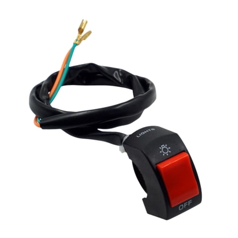 Magideal - Botón De Encendido Y Apagado Del Interruptor Del Manillar De La Motocicleta, Pieza De Reparación De Fácil Instalación, Control De Luz De 22 Mm 7/8 Botón Rojo