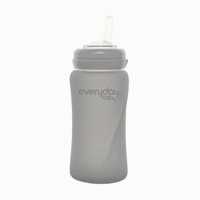Everyday Baby - Mamadera De Vidrio Con Bombilla 240 Ml Gris