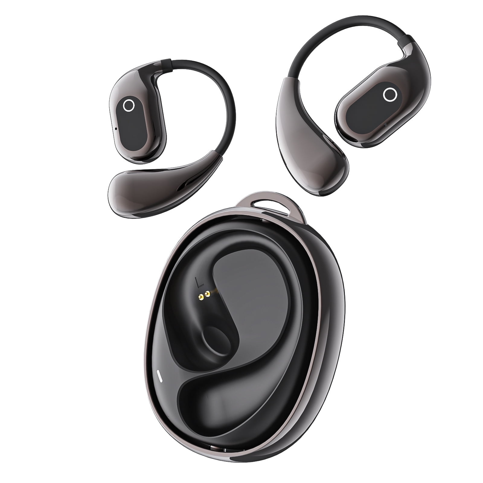 Aaronmei Auriculares Inalámbricos Rotativos Open-ear Traducción Ai 144 Idiomas Bluetooth 5.4 Negro