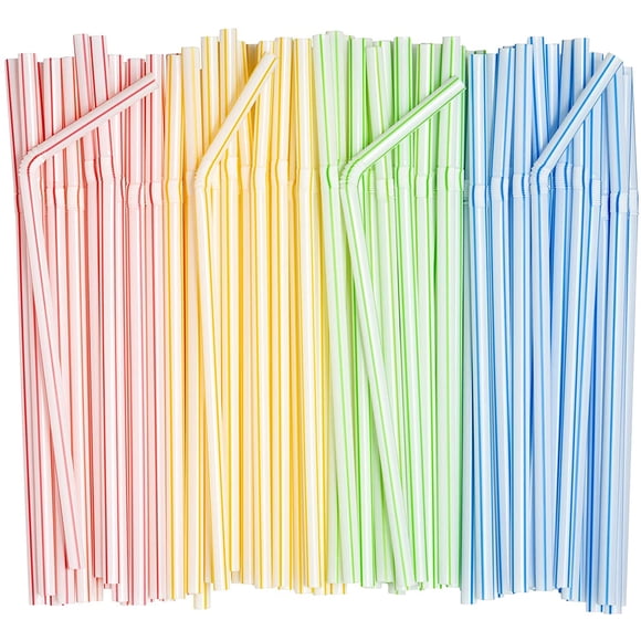 XmhyTop 200 Unidades Popotes de Plástico Multicolor, 5 mm de Diámetro, 21 cm de Altura, Straws para Bebidas Desechables y Resistentes, Ideal para Eventos, Restaurantes y Uso Doméstico