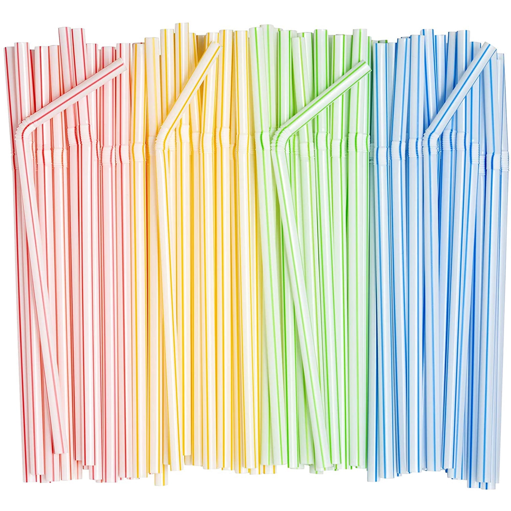 Xmhytop 200 Unidades Popotes De Plástico Multicolor, 5 Mm De Diámetro, 21 Cm De Altura, Straws Para Bebidas Desechables Y Resistentes, Ideal Para Eventos, Restaurantes Y Uso Doméstico