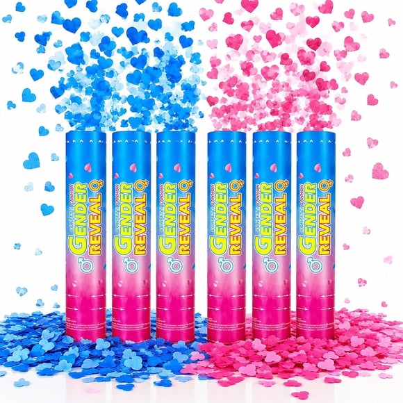 Cañones de Confeti PARTY GLITS Rosa y Azul - Pack de 6