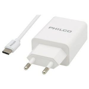 Philco - Cargador De Pared Usb Tipo C Carga Rapida 18W Blanco