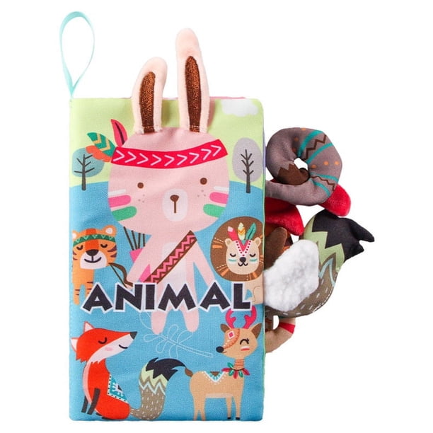 Baby Enlightenment Animal Pattern Cloth Book Built-in Loud Paper Sounding Baby Toy Tear Not Rotten Biteable Early Education Three-dimensional Book