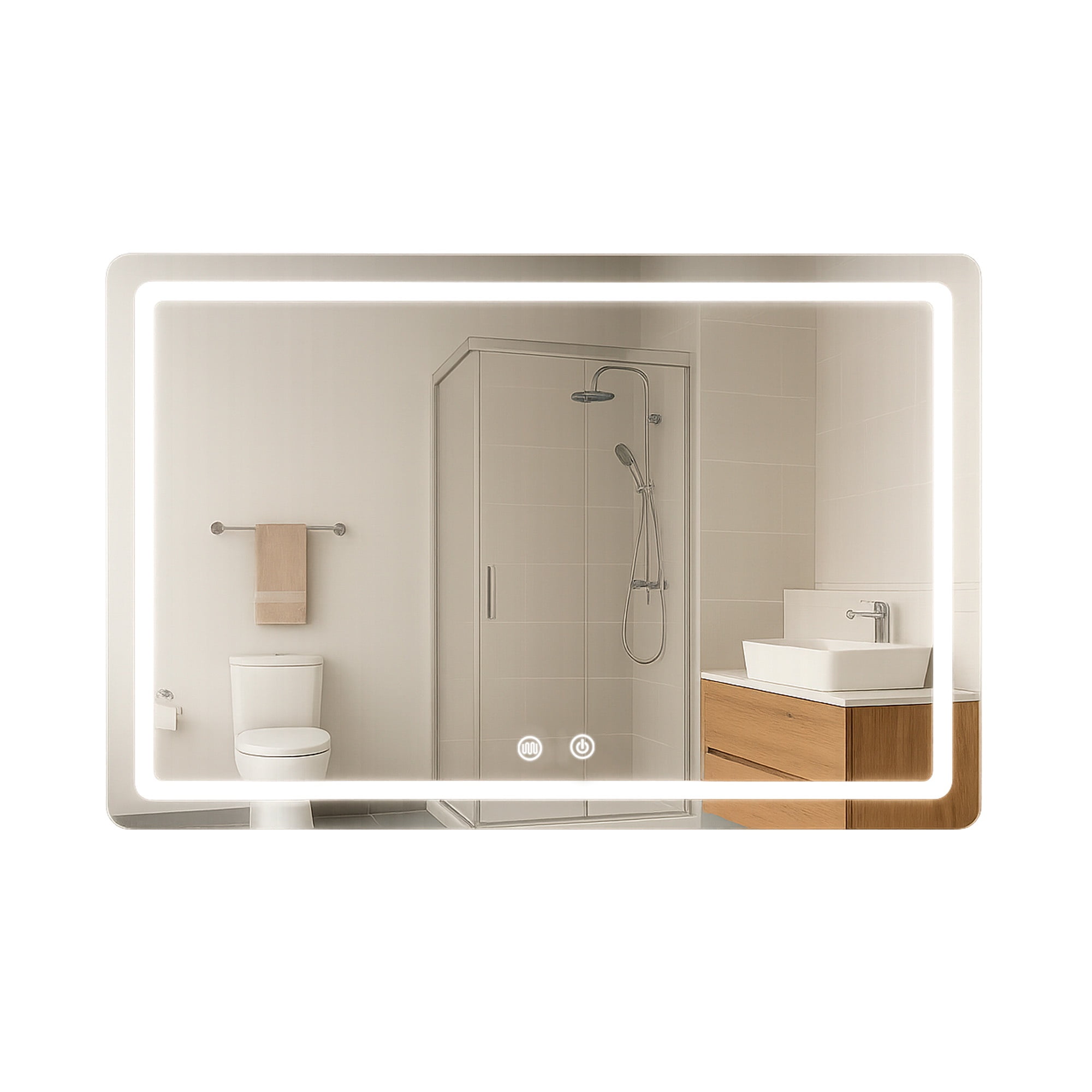 Joytek - Espejo Rectangular Touch Con Luz Led 3 Colores 100 X 60 Cm