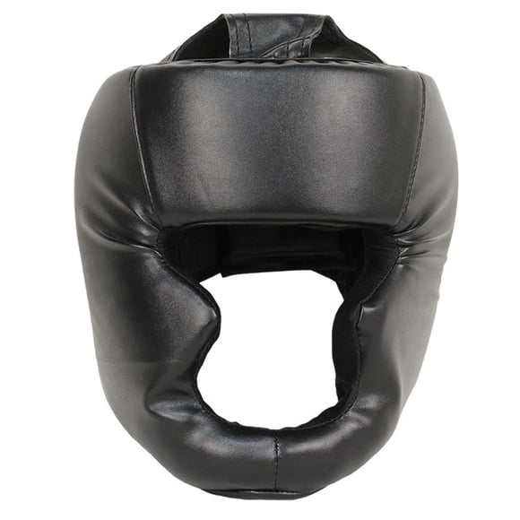 Casco de boxeo portátil para boxeadores de material cuero para Sparring Mma , negro 50 a 58CM