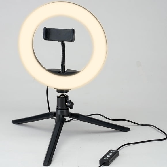 Trípode Tpdl801b Con Aro De Luz Led De 20 Cm