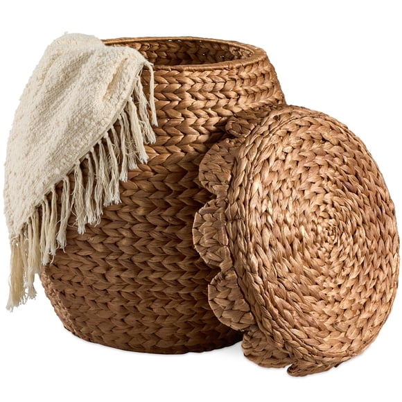 Canasto de Almacenaje Best Choice Products con Tapa Ondulada 43x43x50 cm