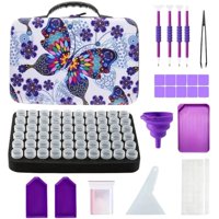 Papaya Project - Maleta Diamond Painting 60 Piezas + Herramientas Purpura