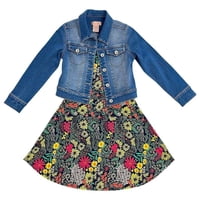 Vestido Con Campera De Jean Squeeze Azul Floral Talle M