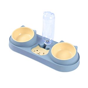 Ioensy - Comedero Para Mascotas Bebedero Estación De Alimentación Para Mascotas Soporte Elevado Plato Cuencos Desmontable Azul