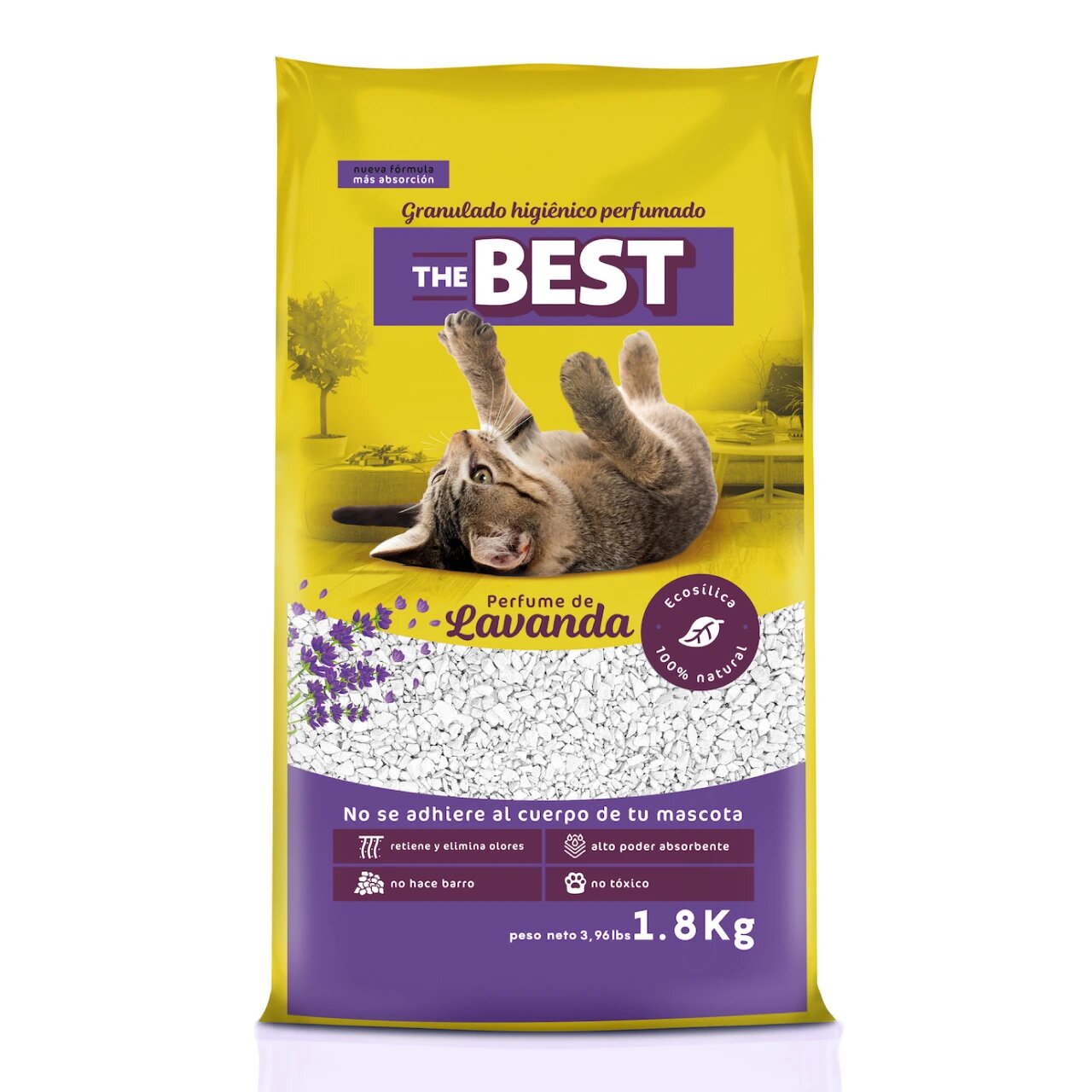 The Best - Arena Sanitaria De Piedras De Diatomea Aroma Lavanda 1,8Kg / 3.6Lts