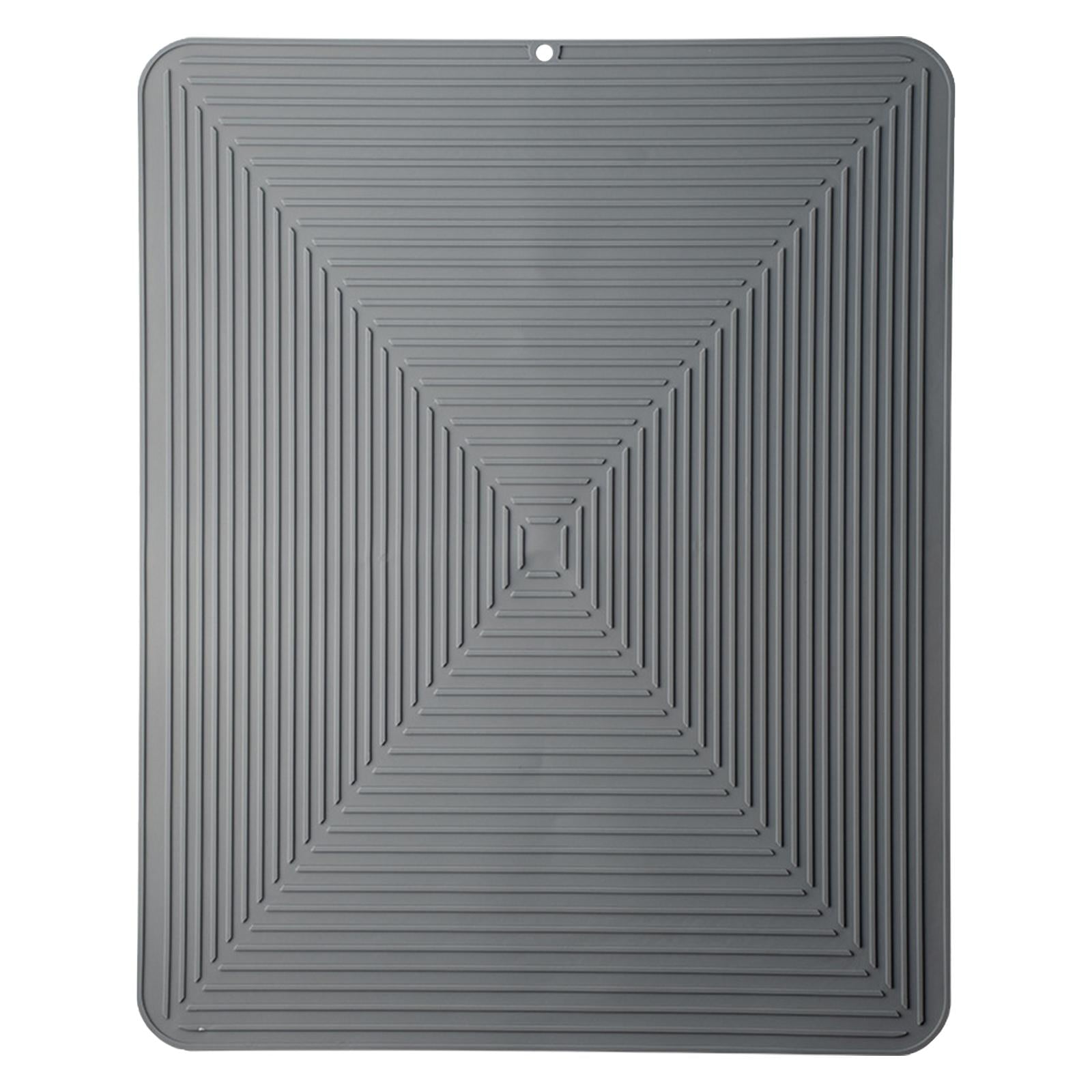 Magideal - Tapete Para Secar Platos Hecho De, Tapete Para Fregadero De Cocina, Pequeños Electrodomésticos De Cocina, Tapete Grande Antideslizante Y Resistente Al Gris