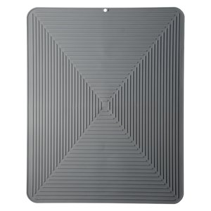 Magideal - Tapete Para Secar Platos Hecho De, Tapete Para Fregadero De Cocina, Pequeños Electrodomésticos De Cocina, Tapete Grande Antideslizante Y Resistente Al Gris