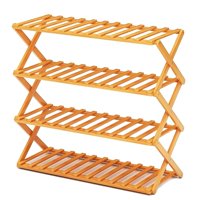 Sohogar - Zapatero Plegable De Madera Con 4 Niveles 70X25X68 Cm