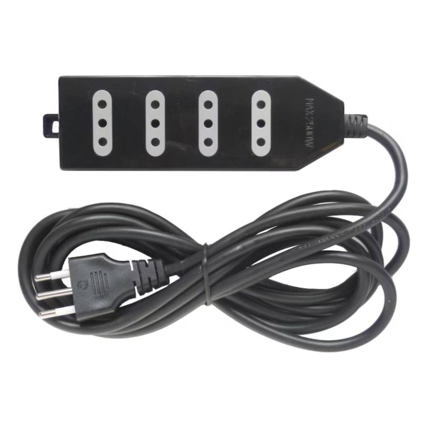 Macrotel - Zapatilla Alargador 3mt 4 Entradas Negro