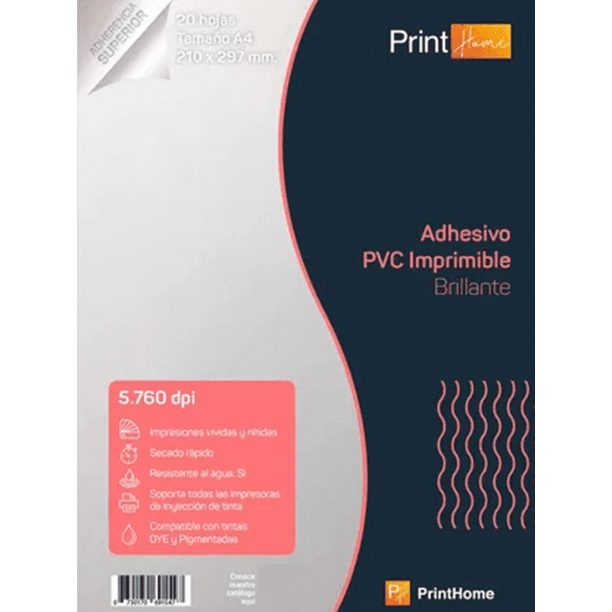 Genérico - Papel Pvc Adhesivo Imprimible A4x20hj Brillante Plateado