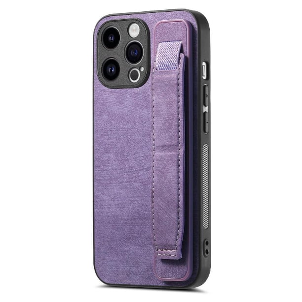 Funda Protectora con Correa para iPhone 14 Pro Max Resistente a Golpes Morado