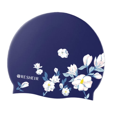 Ioensy - Gorro De Baño De Silicona, Gorro De Baño Para Adultos De Verano Para Mujer, Gorro De Natación Con Estampado Floral