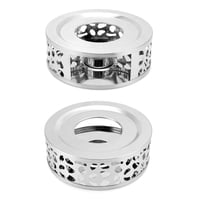 Xusx111 - 2Pcs Calentador De La Tetera De Acero Inoxidable, Calentador De Té Para La Tetera, Estufa De Té Caliente De Color Plata, Estufa De Café Caliente Y Base De Calentador De Té