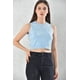 thumbnail image 2 of Polera Mujer Crop Azul Cuello Alto Talla S, 2 of 3