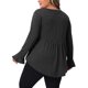 thumbnail image 3 of Agnes Orinda Trajes de Halloween para Mujeres Tallas Grandes Tops de Escuela Universitaria Mangas con Volantes Dobladillo Curvado Plisado Peplum Cuello en V Blusas Informales Túnica 4X Negro, 3 of 6