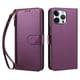 thumbnail image 1 of Funda Tipo Billetera para iphone16 Promax con Soporte y Bolsillo con Cierre Violeta intenso, 1 of 1