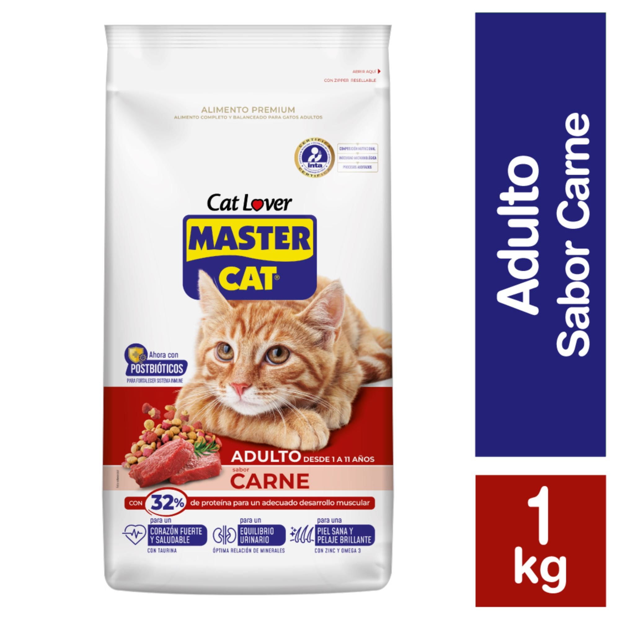 Alimento Seco Gato Adulto Sabor Carne Bolsa 1 Kg Master Cat