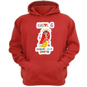 Genérico - Poleron Canguro Karol G Rojo Talla Xs Unisex