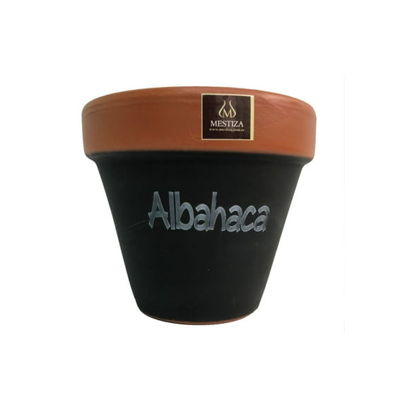 Maceta Kony 19cm Pizarra Albahaca