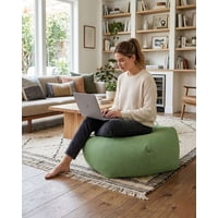 Todo Para El Hogar - Set De 2 Puff Sofa Decorativo De Piso 50Cm Estética Contemporánea