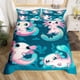 thumbnail image 1 of Christm-as Trees D-u-t Co-ve-r Queen Size Sa-nta Claus- and Snowman Comfort-er Cover with 2 Pillow-case for Te-ens Adults Kids S-tarry Sky Be-dding Set Snow Sc-ene Brea-thable 3 Pieces D-ecorative, 1 of 5