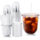 thumbnail image 1 of Alaeseje Pack de 50 Vasos Transparentes de 12 oz (355 ml) para Café Helado con Tapas y Pajillas, 1 of 7