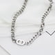 thumbnail image 3 of Collar de eslabones cubanos de acero inoxidable de 8 mm con corte de diamante de oro macizo de 18 quilates para mujeres y hombres., 3 of 7