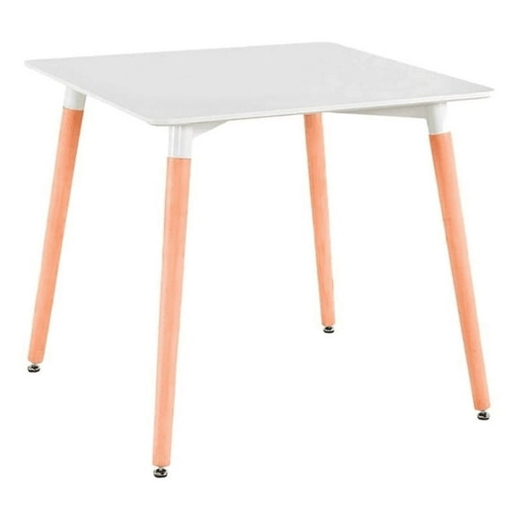 Mesa cuadrada Eame Blanca de comedor 80x80 cm MDF Base de Haya Alemana Diseño Moderno