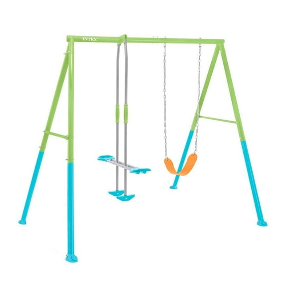 Set Columpio de 2 Accesorios Intex Two Feature Swing Set Verde Azul Mod 1
