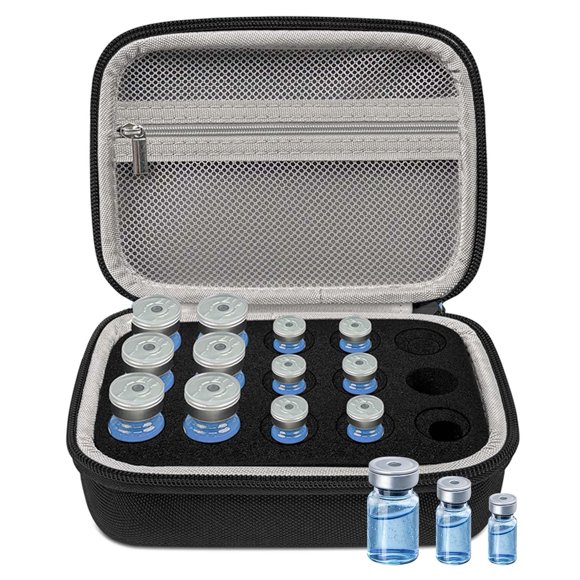 Estuche Fukumi para Péptidos de 15 Ranuras – Viales de 3 ml, 5 ml y 10 ml